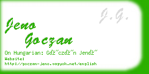 jeno goczan business card